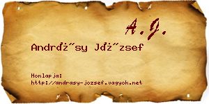 Andrásy József névjegykártya